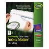 Avery Dennison Index Dividers 8 Tab, White, Recycled, Pk5 11581